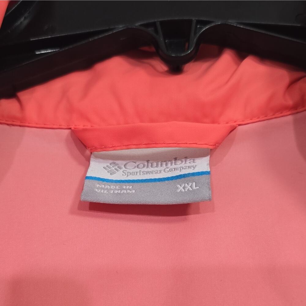 Columbia Women’s XXL Peach Hooded Full Zip Pockets Windbreaker Jacket - Picture 7 of 13